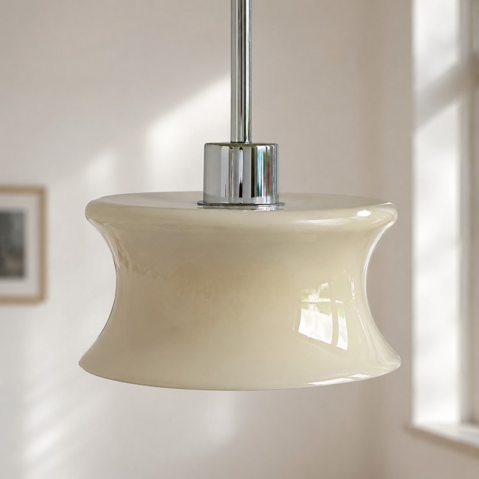 Francuska lampa wisząca w stylu retro ze szkła do sypialni i wyspy kuchennej HL3822
