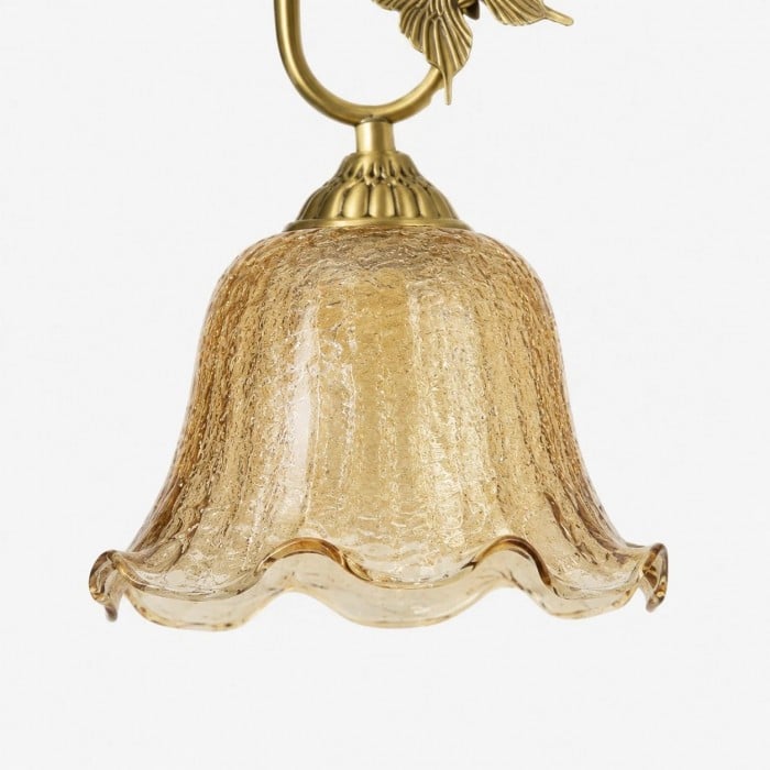 Francuska lampa wisząca w stylu vintage z motylem i miedzią HL3824
