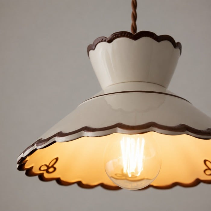 Francuska lampa wisząca z ceramiki w stylu vintage, do salonu i jadalni HL3787