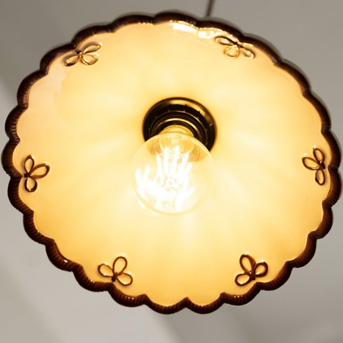 Francuska lampa wisząca z ceramiki w stylu vintage, do salonu i jadalni HL3787