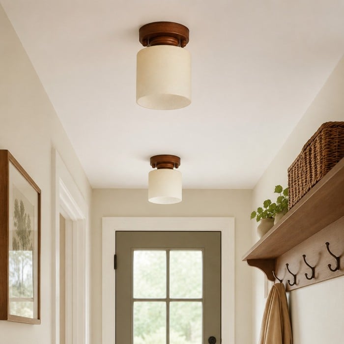 Plafondlamp HL3768 met geel glazen en metalen afwerking en kleurverloop