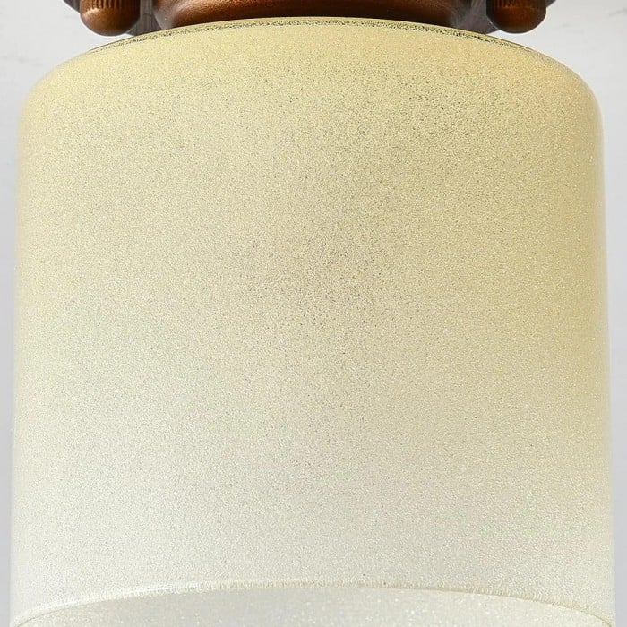 Plafondlamp HL3768 met geel glazen en metalen afwerking en kleurverloop