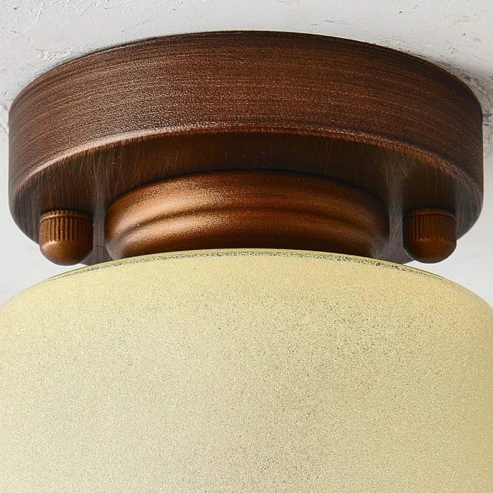 Plafondlamp HL3768 met geel glazen en metalen afwerking en kleurverloop