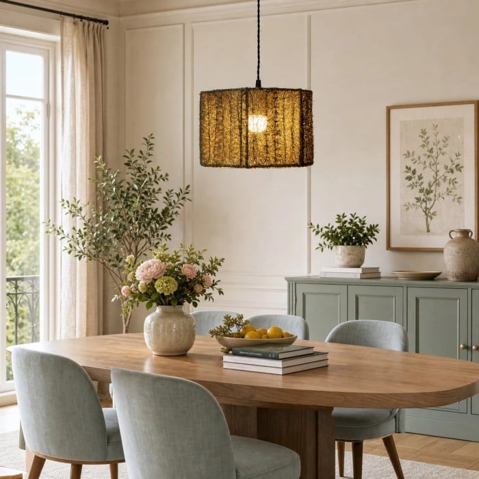 Szara lampa wisząca Wabi-Sabi z luffy HL4054