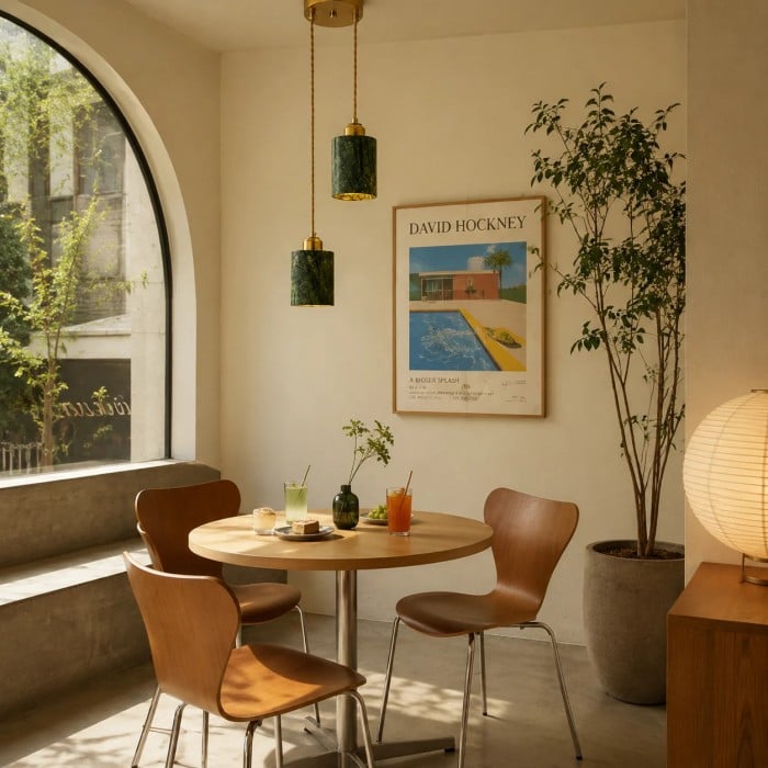 Green Jade Cylinder Pendant Lamp HL3752