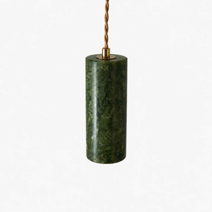 Green Jade Cylinder Pendant Lamp HL3752