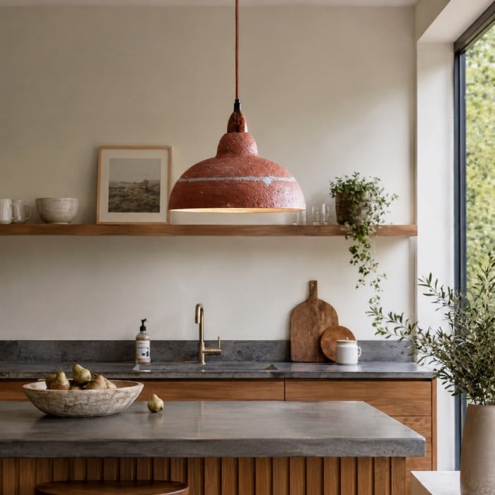 Hand-Painted Terracotta Resin Pendant Light for Kitchen Islands HL4000