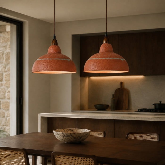 Hand-Painted Terracotta Resin Pendant Light for Kitchen Islands HL4000