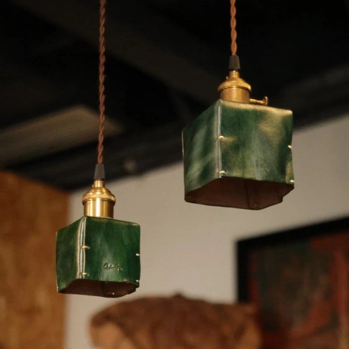 Hand-Shaped Leather Pendant Light HL3974