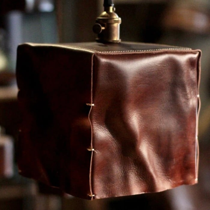 Hand-Shaped Leather Pendant Light HL3974