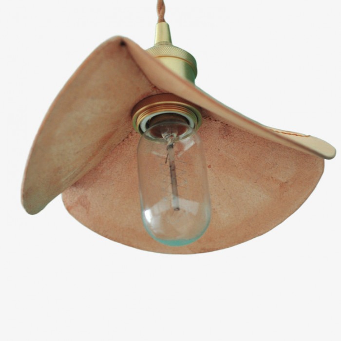Hand-Stitched Leather Petal Pendant Light HL3718