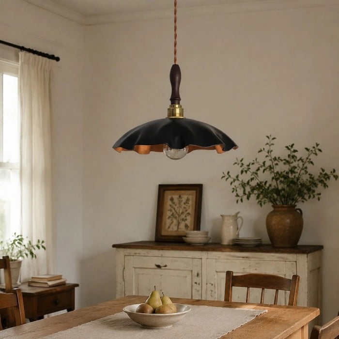 Handmade Distressed Cowhide Brass Pendant Light HL4041