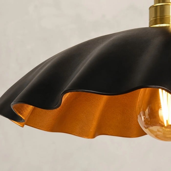 Handmade Distressed Cowhide Brass Pendant Light HL4041