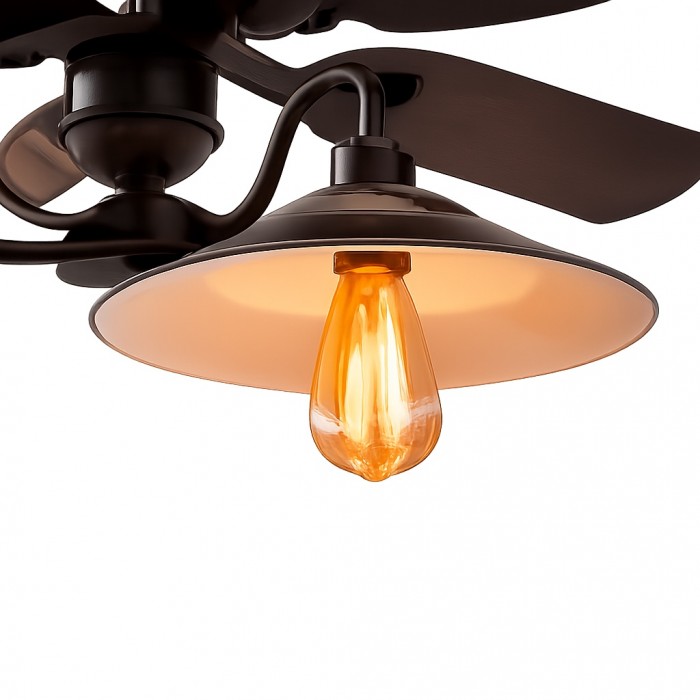 Industrial Ceiling Fan Light with Wood or Iron Blades HL3941