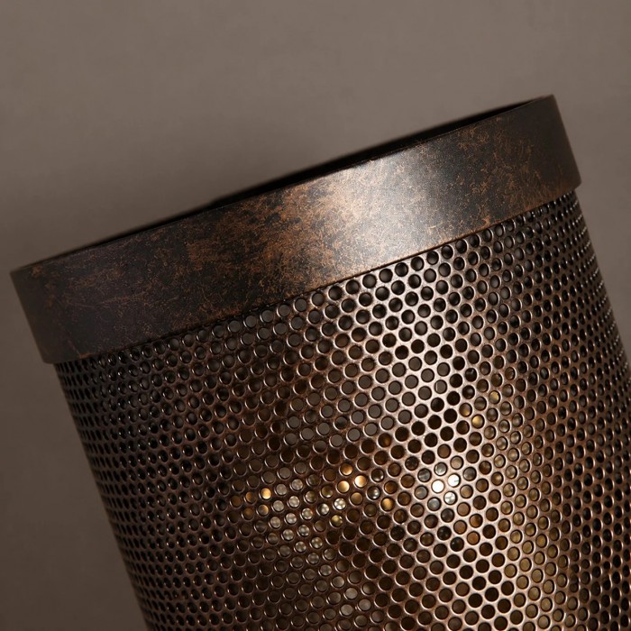 Industrial Rust Iron Wall Sconce with Perforated Metal Shade HL4010