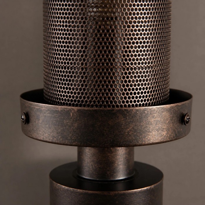 Industrial Rust Iron Wall Sconce with Perforated Metal Shade HL4010