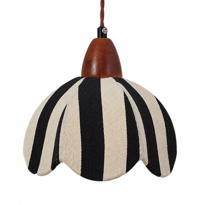 Lámpara de pared/mesita de noche japonesa Wabi-Sabi con tela a rayas HL3931