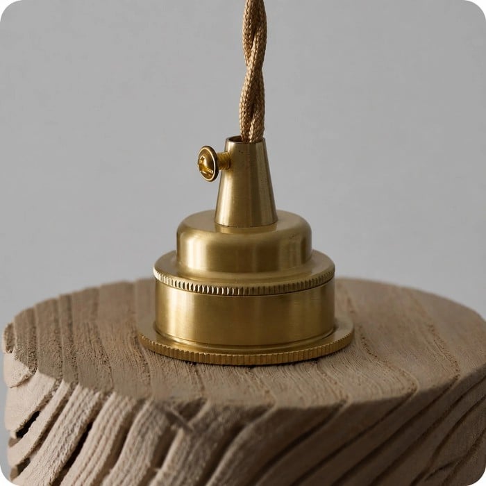 Suspension lumineuse japonaise en bois Wabi-Sabi HL3961