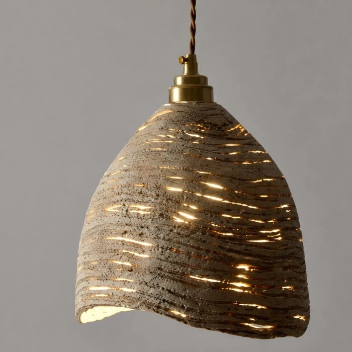 Suspension lumineuse japonaise en bois Wabi-Sabi HL3961