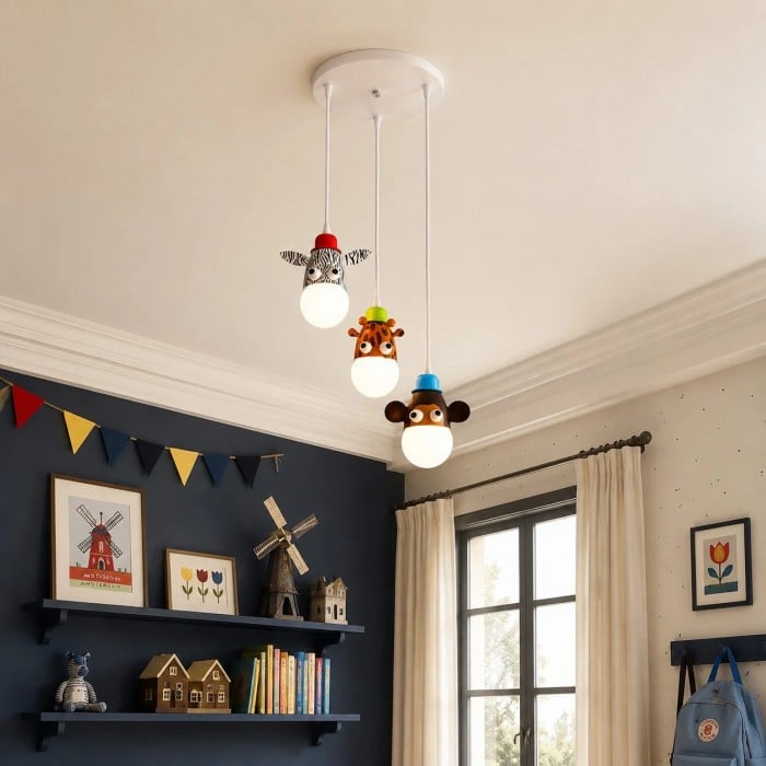 Suspension lumineuse pour enfants en forme d'animaux HL3876