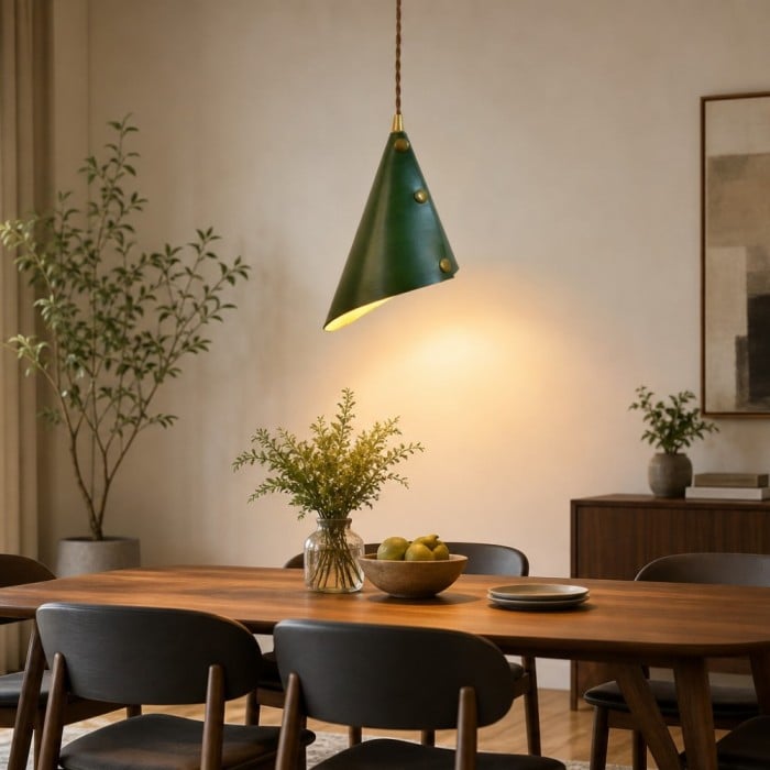 Hanglamp met leren kegelvorm HL3988