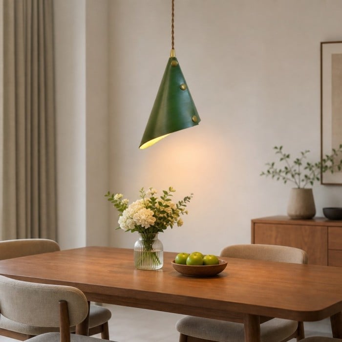 Hanglamp met leren kegelvorm HL3988