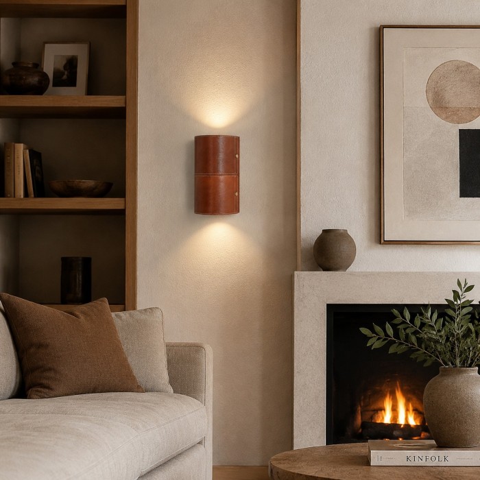 Leather Wrapped Up and Down Wall Sconce HL3911