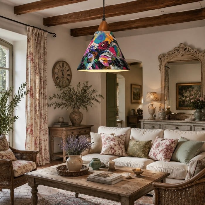 Suspension en tissu à motif floral style Liberty HL4052