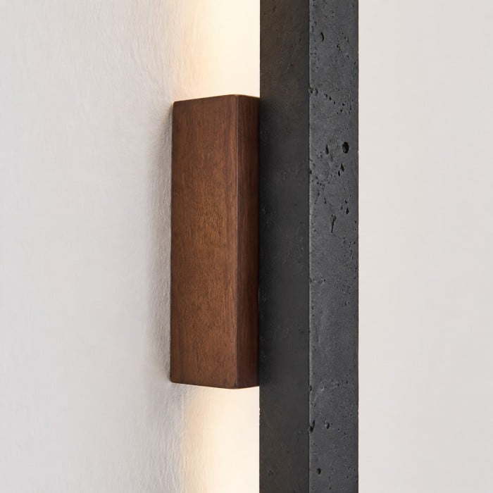 Linear Travertine And Wood LED Wall Light HL3644