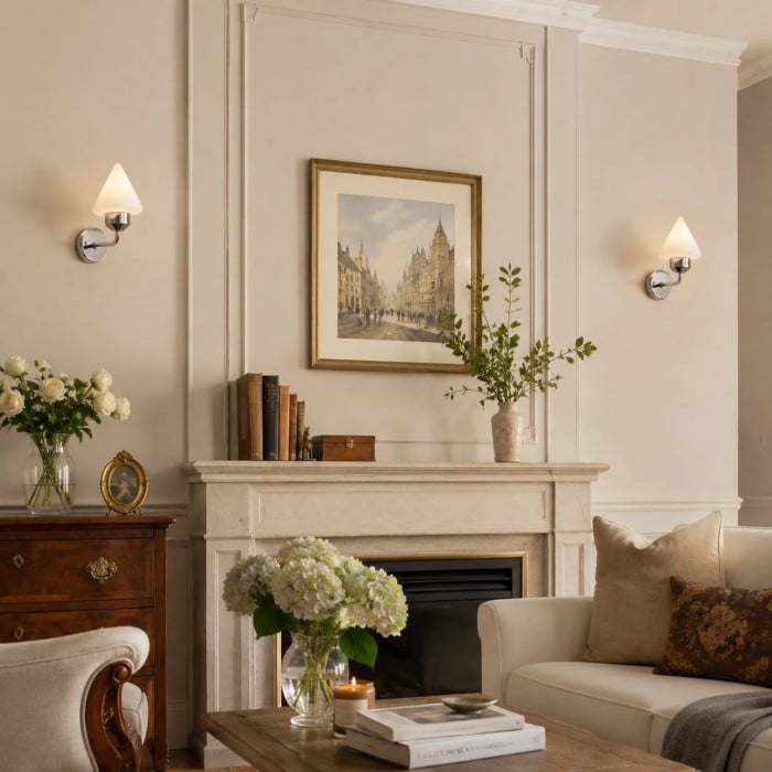Metal And Glass Wall Sconce HL4032