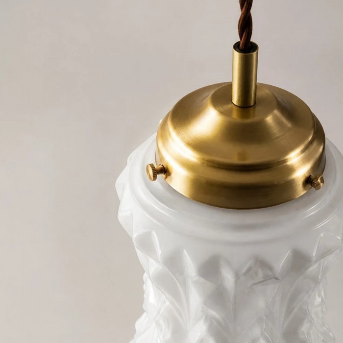 Lampada a sospensione moderna in vetro opalino per sala da pranzo e isola cucina HL3674