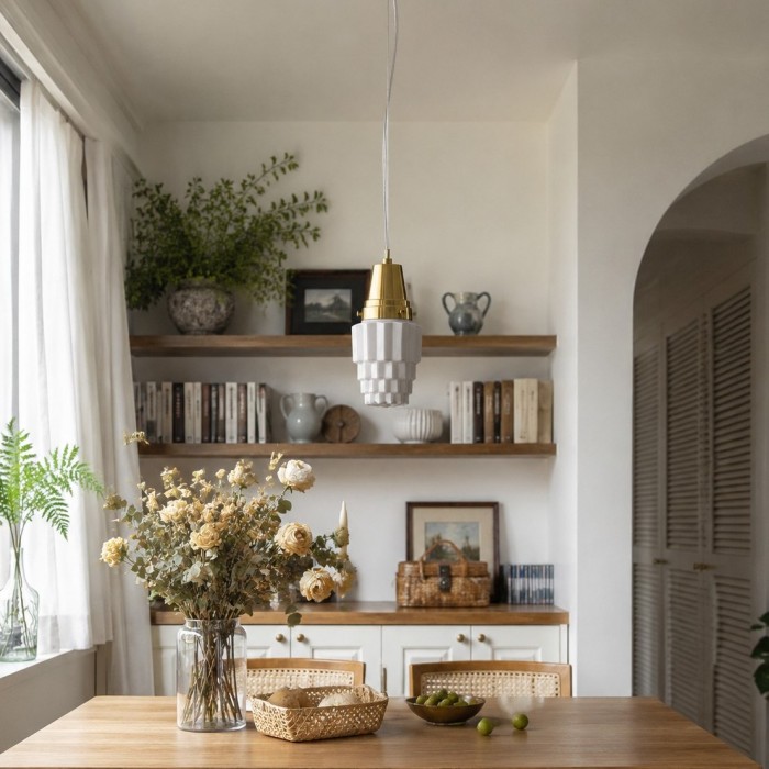 Moderne hanglamp van melkglas voor de eetkamer HL3669