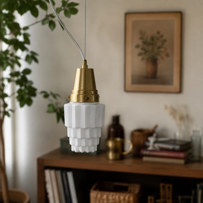 Moderne hanglamp van melkglas voor de eetkamer HL3669
