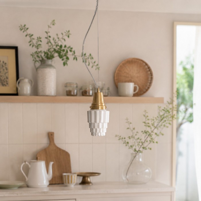 Moderne hanglamp van melkglas voor de eetkamer HL3669