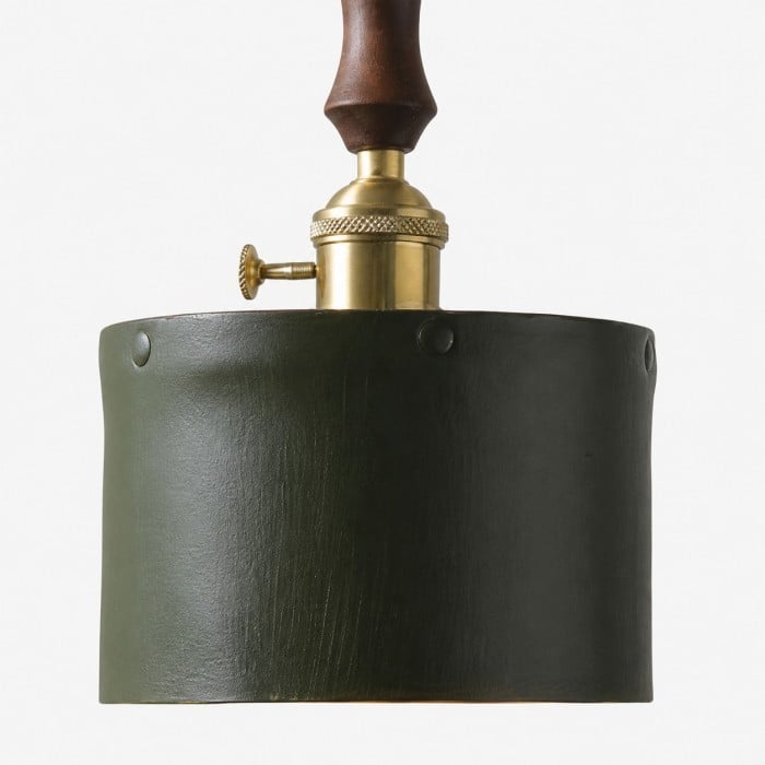 Moderne minimalistische hanglamp met leren kap HL3672