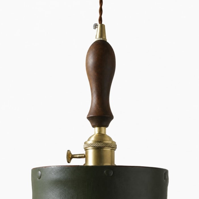 Moderne minimalistische hanglamp met leren kap HL3672