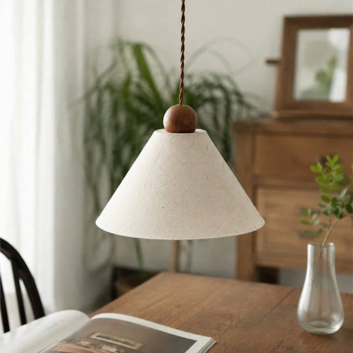 Natuurlijke handgemaakte papieren hanglamp HL3708