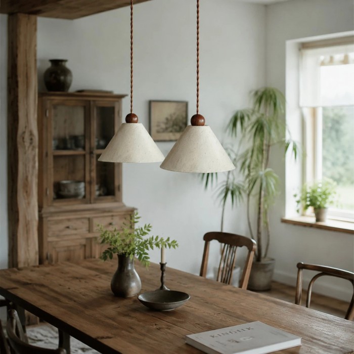 Natuurlijke handgemaakte papieren hanglamp HL3708