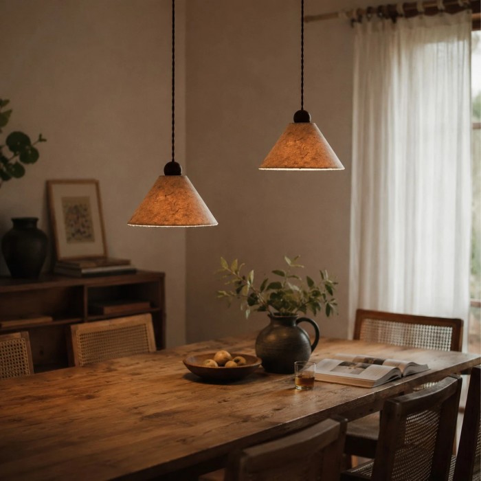 Natuurlijke handgemaakte papieren hanglamp HL3708