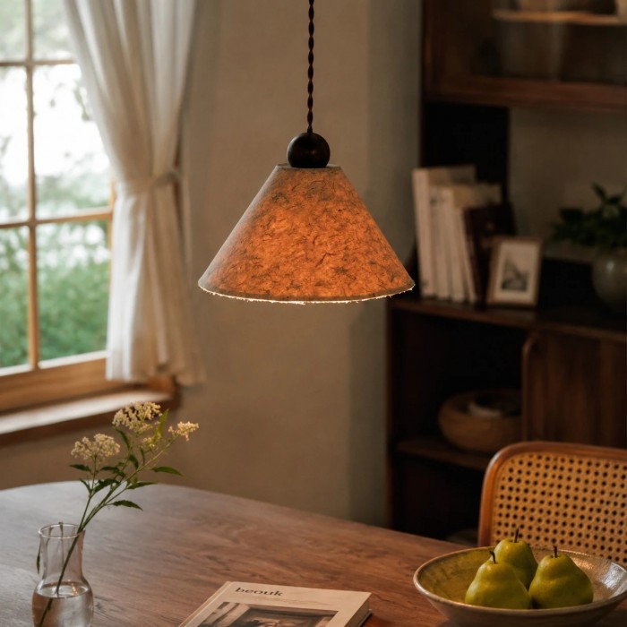 Natuurlijke handgemaakte papieren hanglamp HL3708
