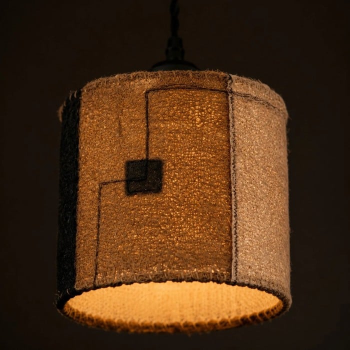 Hanglamp van natuurlijk loofahhout, geweven in Wabi Sabi-stijl, patchwork, HL3904