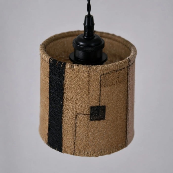 Hanglamp van natuurlijk loofahhout, geweven in Wabi Sabi-stijl, patchwork, HL3904