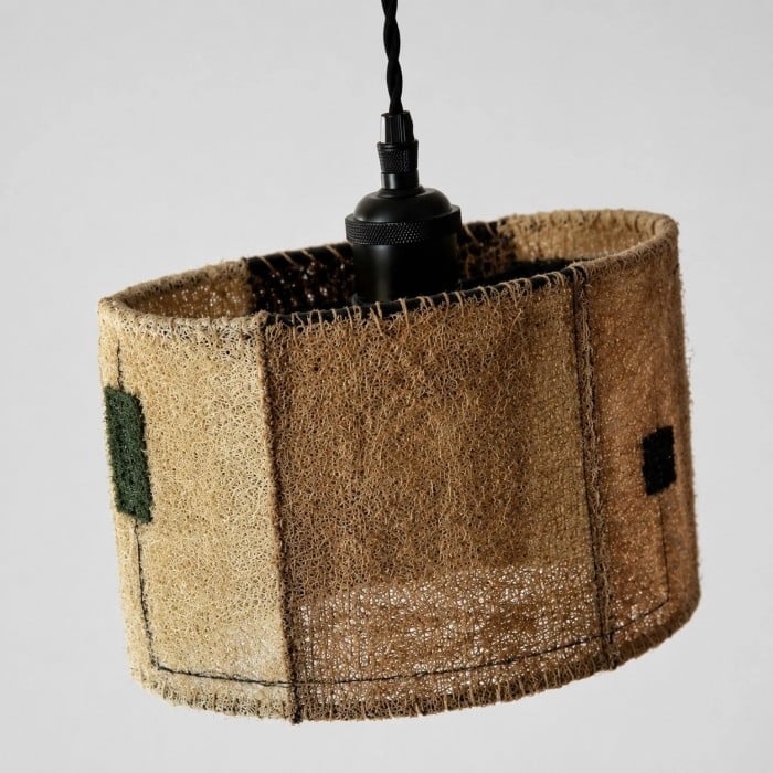 Hanglamp van natuurlijk loofahhout, geweven in Wabi Sabi-stijl, patchwork, HL3904