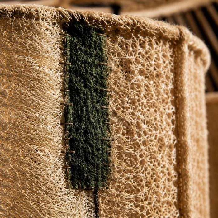 Hanglamp van natuurlijk loofahhout, geweven in Wabi Sabi-stijl, patchwork, HL3904