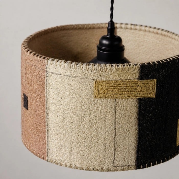 Hanglamp van natuurlijk loofahhout, geweven in Wabi Sabi-stijl, patchwork, HL3904