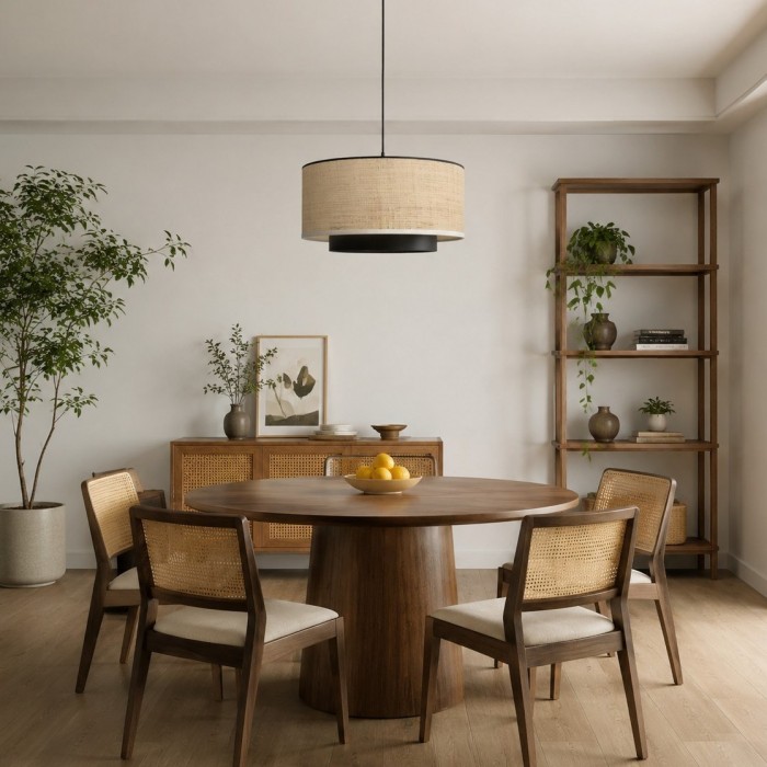 Natural Wabi Sabi Raffia Grass Pendant Light for Dining Room HL3663