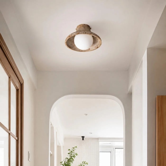 Plafoniera in legno naturale Wabi Sabi HL3635