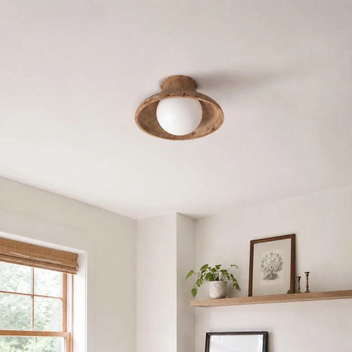 Plafoniera in legno naturale Wabi Sabi HL3635