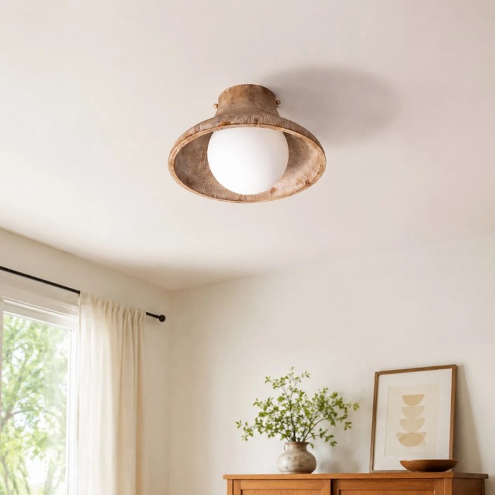 Plafoniera in legno naturale Wabi Sabi HL3635