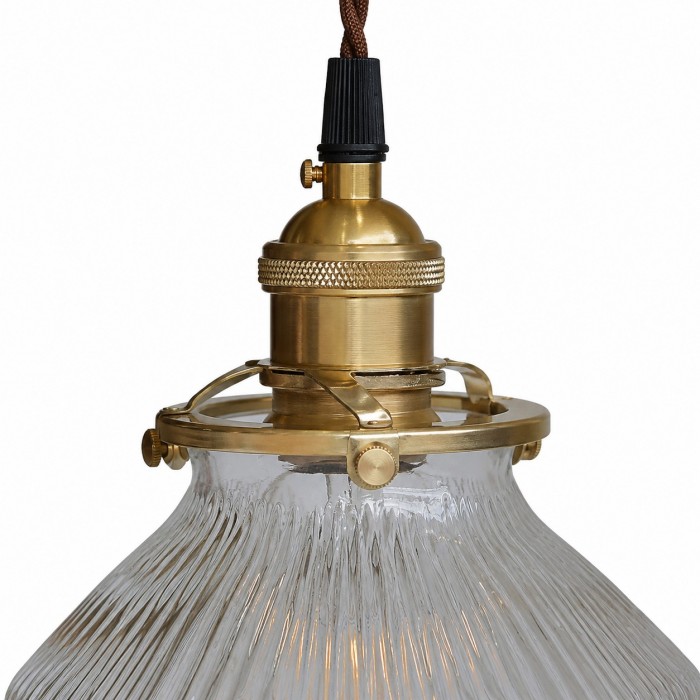 Lampada a sospensione minimalista nordica in ottone e vetro - Luce trasparente HL4046